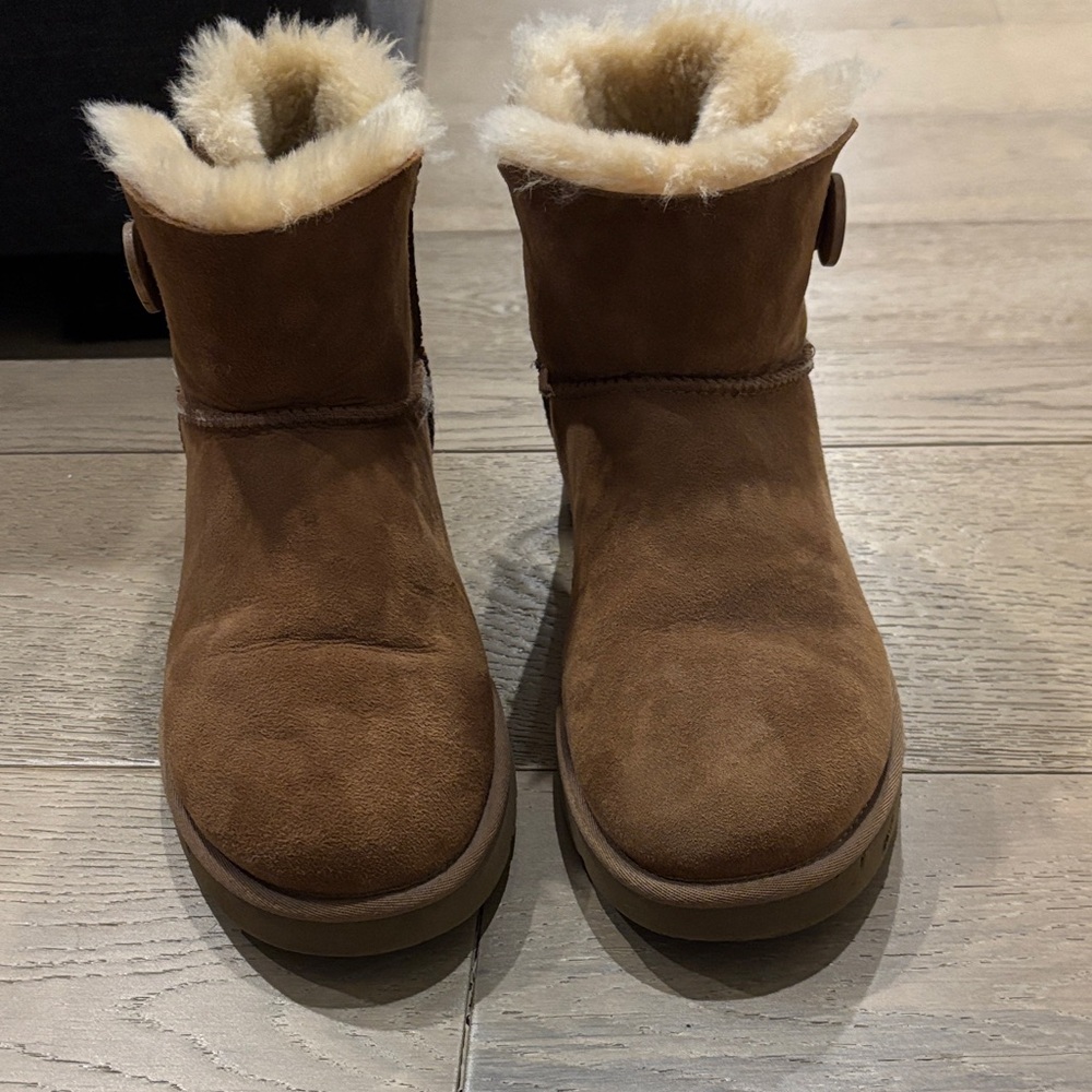 UGG Brown Shearling Winter One-Button Boots